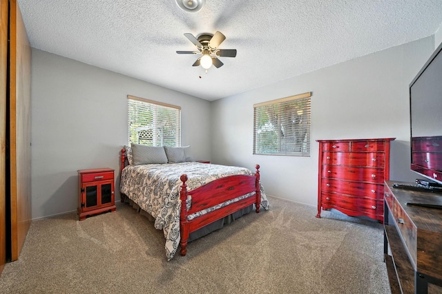 24470 Oklahoma Ave, Red Bluff, CA 96080 - carpeted bedroom with a textured ceiling and ceiling fan