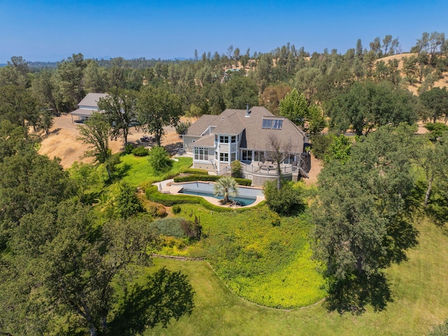 23795 Deer Canyon Rd, Millville, CA 96062 - view from above of property featuring a heavily wooded area and a pool