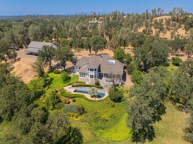 23795 Deer Canyon Rd, Millville, CA 96062 - view from above of property featuring a pool and a forest