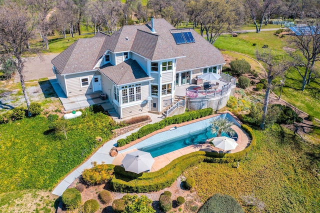 23795 Deer Canyon Rd, Millville, CA 96062 - view from above of property with a pool area