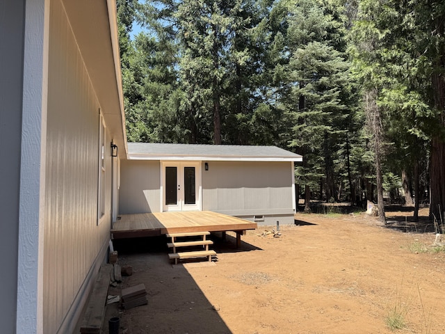 10360 Ritts Mill Rd, Shingletown, CA 96088 - view of patio / terrace featuring french doors and a deck