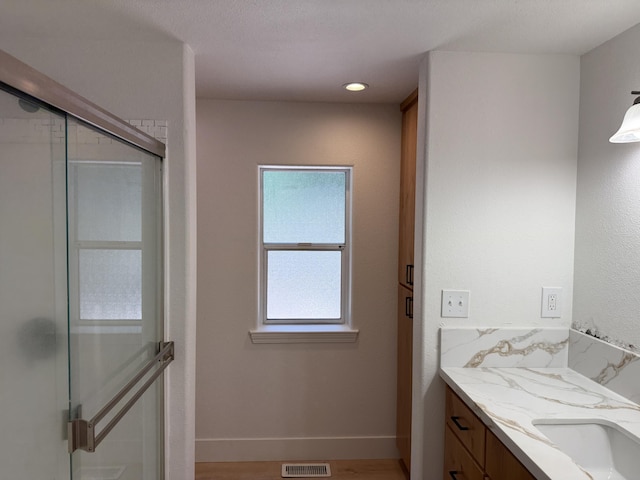 10360 Ritts Mill Rd, Shingletown, CA 96088 - bathroom featuring vanity and a shower stall