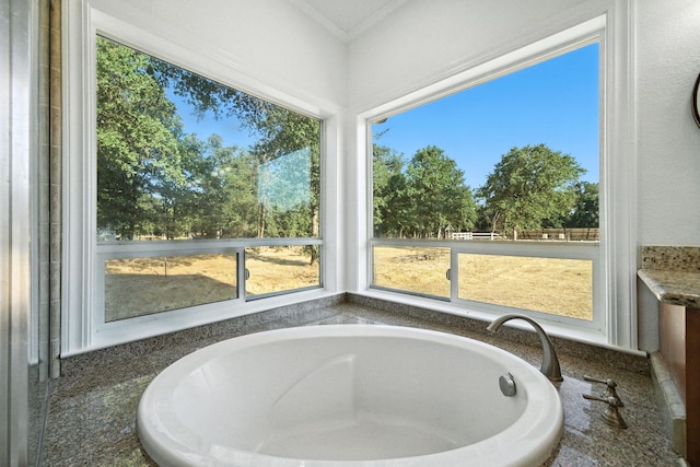 18435 Danielle Way, Cottonwood, CA 96022 - bathroom featuring a tub and ornamental molding