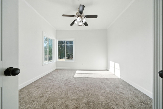 18435 Danielle Way, Cottonwood, CA 96022 - empty room featuring carpet floors, crown molding, and a ceiling fan