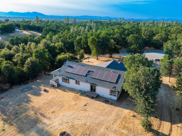 18435 Danielle Way, Cottonwood, CA 96022 - view from above of property featuring a mountain backdrop and a heavily wooded area