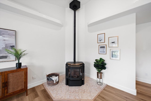 2949 Felstet Ln, Redding, CA 96001 - detailed view of a wood stove and wood finished floors