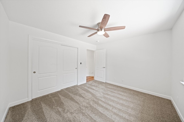 2949 Felstet Ln, Redding, CA 96001 - unfurnished bedroom with carpet flooring, a closet, and ceiling fan