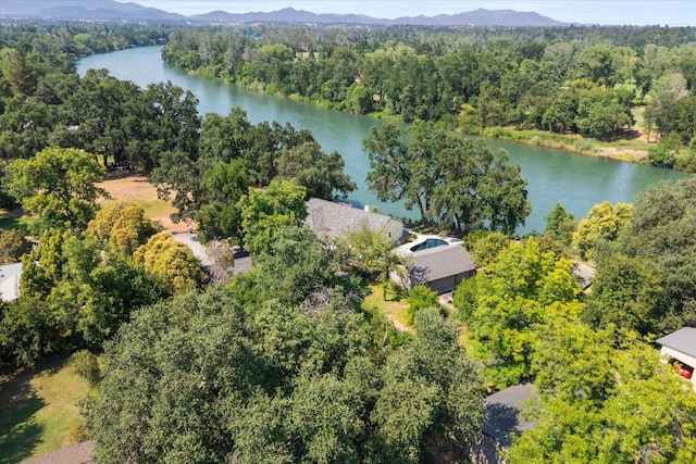 2949 Felstet Ln, Redding, CA 96001 - drone / aerial view of a water and mountain view and a heavily wooded area