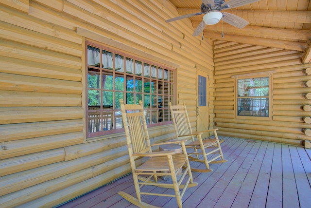 27401 Goodman Rd, Fall River Mills, CA 96028 - deck with a ceiling fan