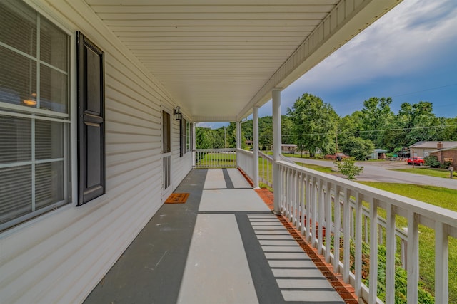 view of terrace with a porch