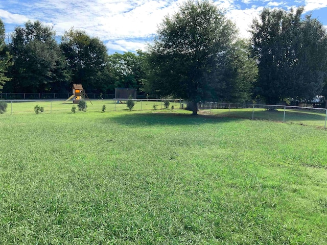 view of yard with a playground