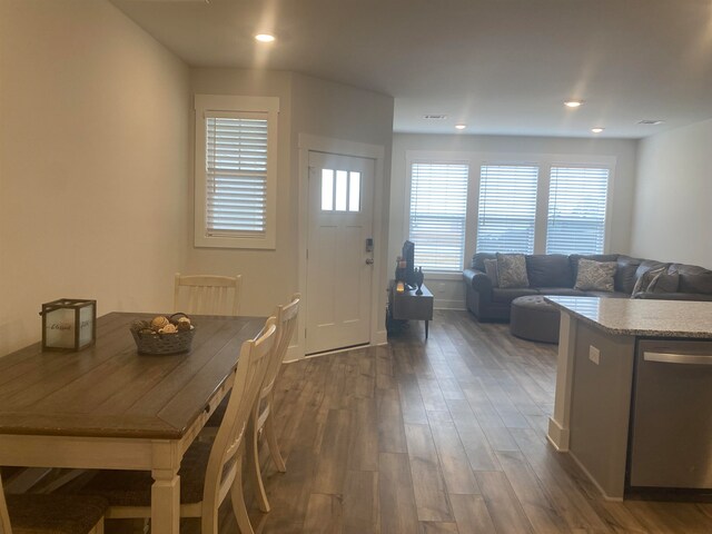 dining room featuring dark hardwood / wood-style floors