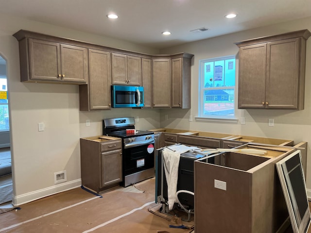 kitchen with appliances with stainless steel finishes