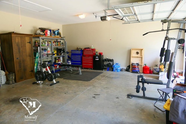 garage featuring a garage door opener