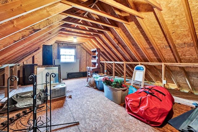 view of unfinished attic