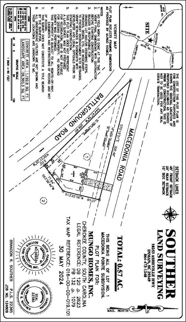 1465 Macedonia, Gaffney, SC 29341 - survey map / technical document