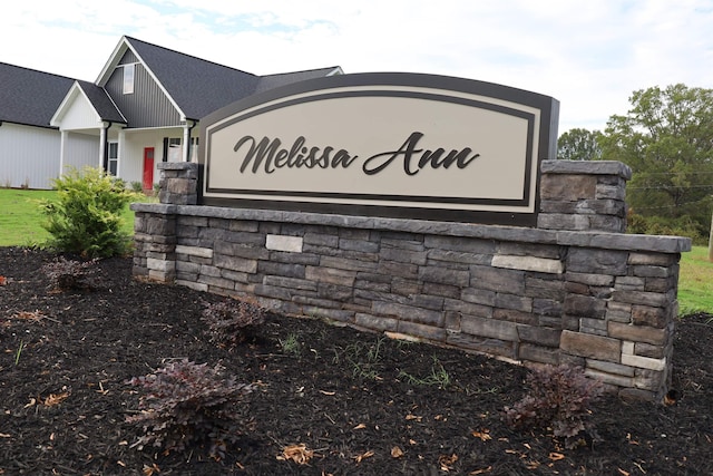 view of community sign