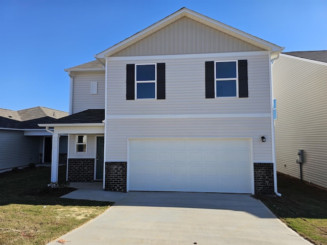 view of front property with a garage