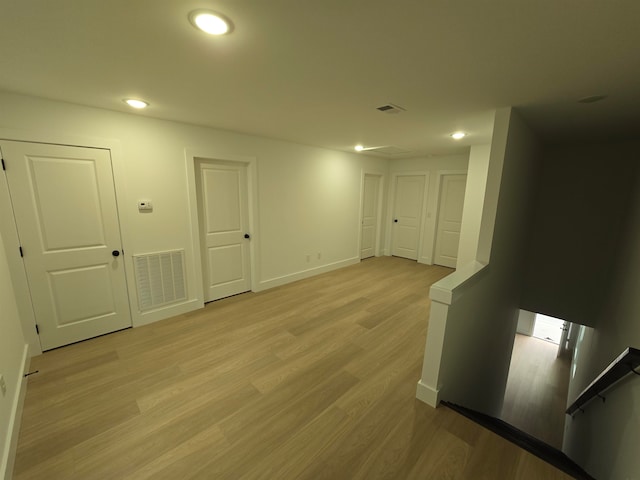 interior space featuring light wood-type flooring