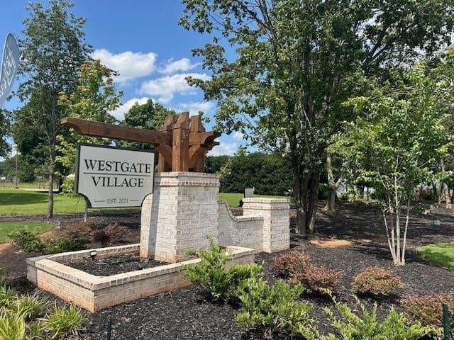 view of community sign