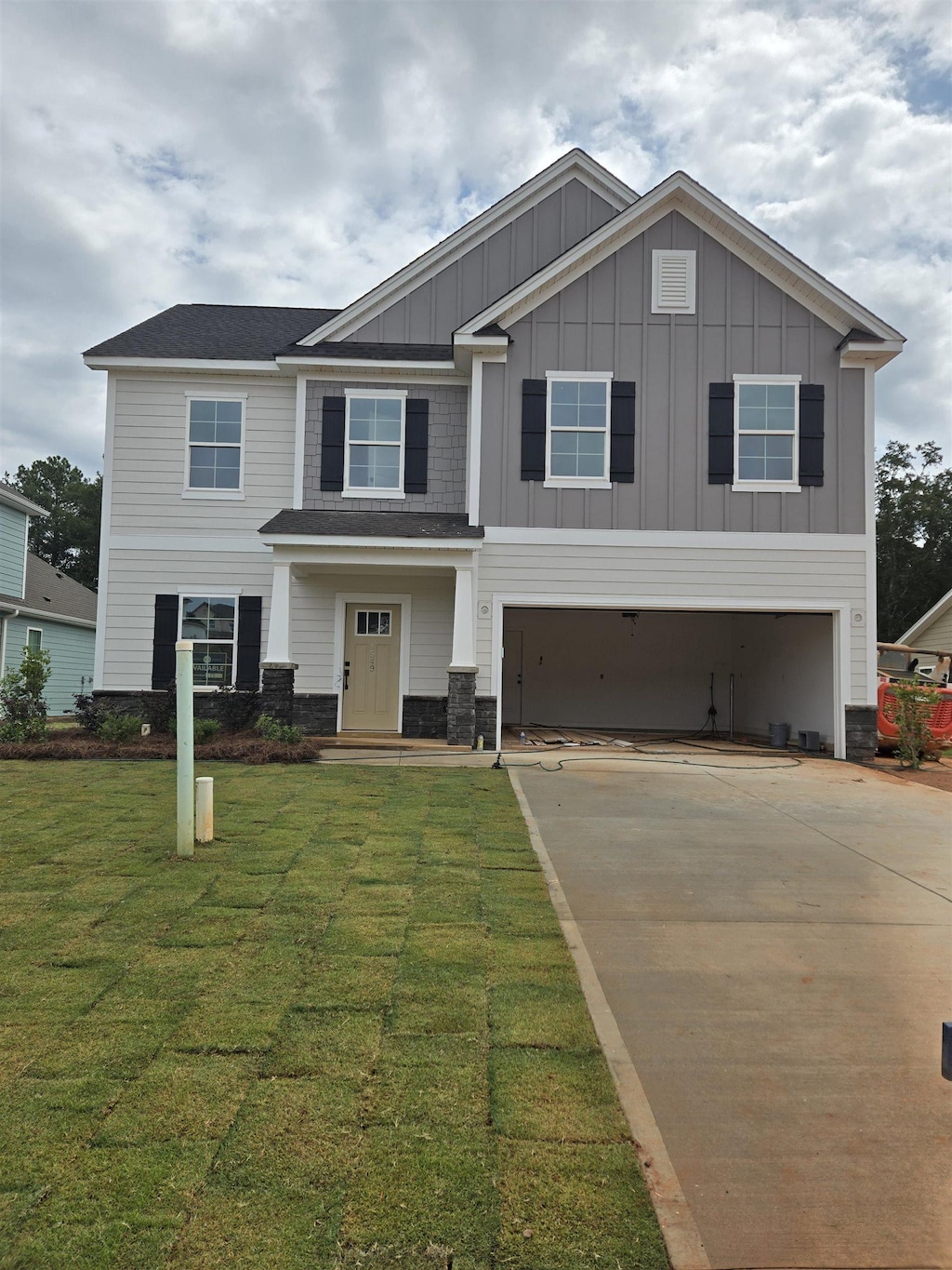 exterior space featuring a garage