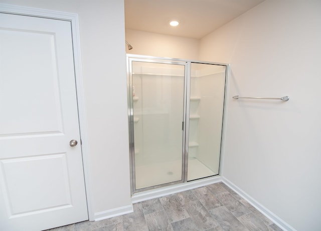 bathroom featuring walk in shower