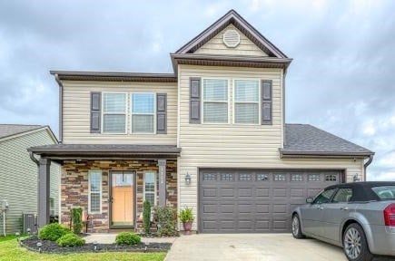 view of front property with a garage