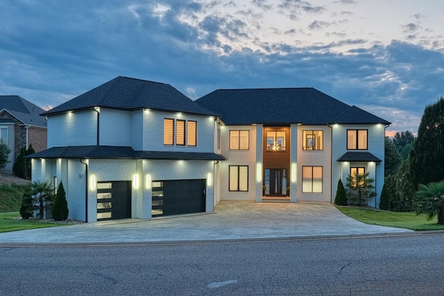 view of front of property featuring a garage