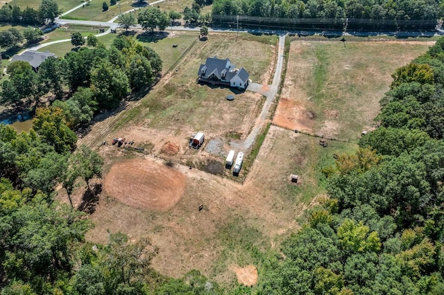 bird's eye view with a rural view