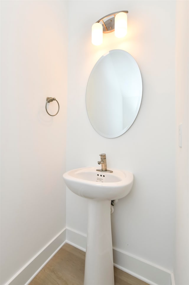 bathroom featuring wood-type flooring