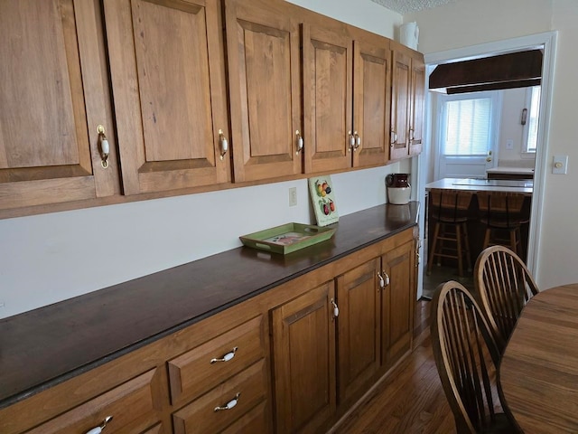 kitchen featuring dark hardwood / wood-style floors