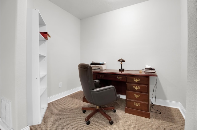 office area with light carpet