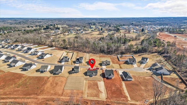 drone / aerial view with a residential view