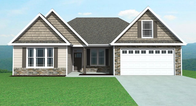 exterior space with a garage and a front yard