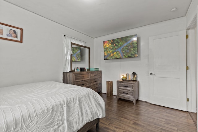 bedroom featuring dark hardwood / wood-style flooring