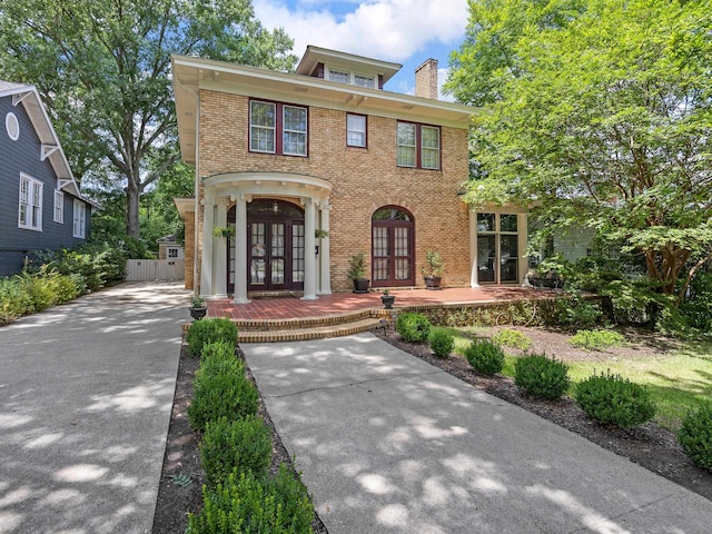 view of front of house with french doors