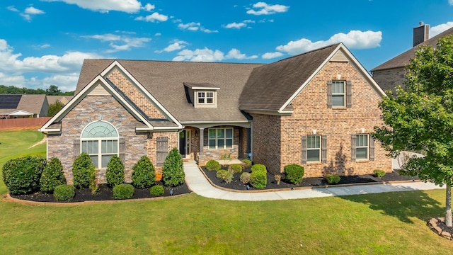 view of front of house with a front lawn