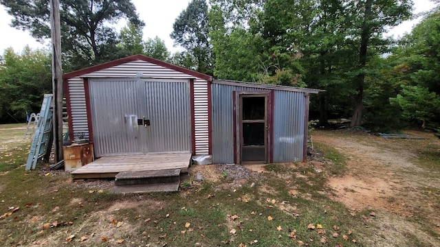 view of shed