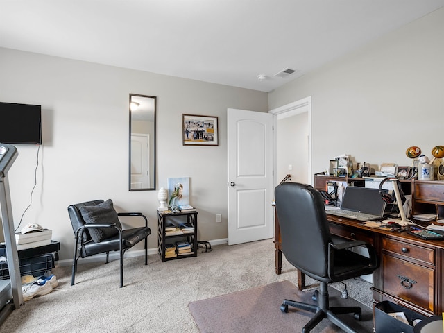 view of carpeted office