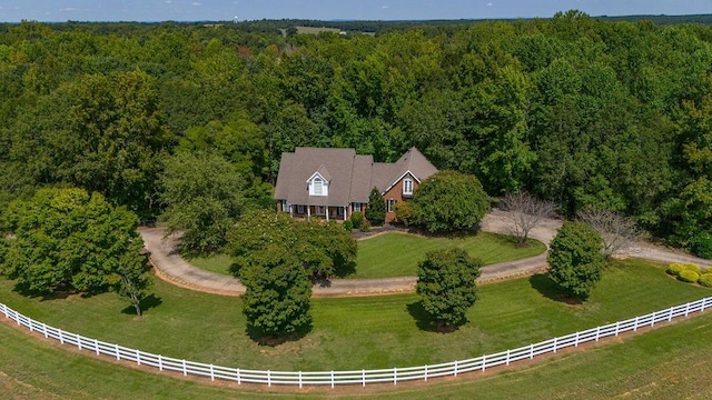 bird's eye view featuring a rural view