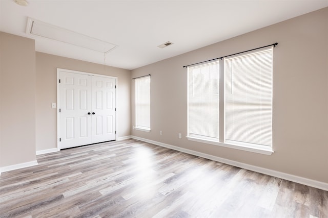 interior space with light hardwood / wood-style flooring