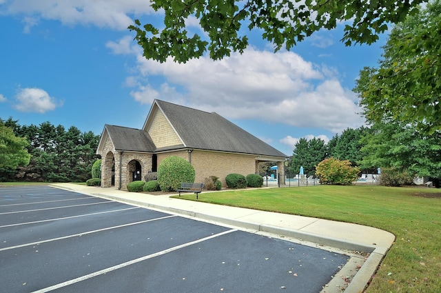 exterior space featuring a lawn