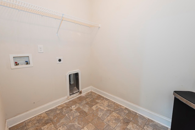 laundry room with hookup for a washing machine and hookup for an electric dryer