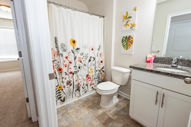 bathroom with toilet and vanity