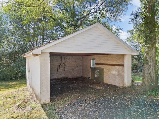 view of garage