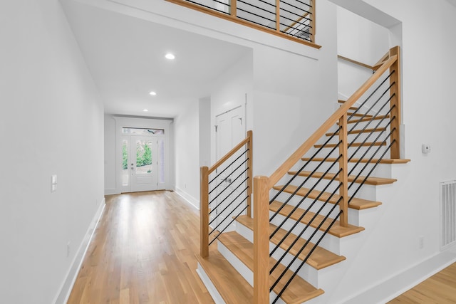 foyer entrance featuring light hardwood / wood-style floors