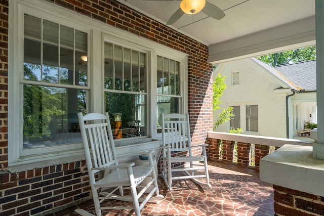 view of patio / terrace with ceiling fan