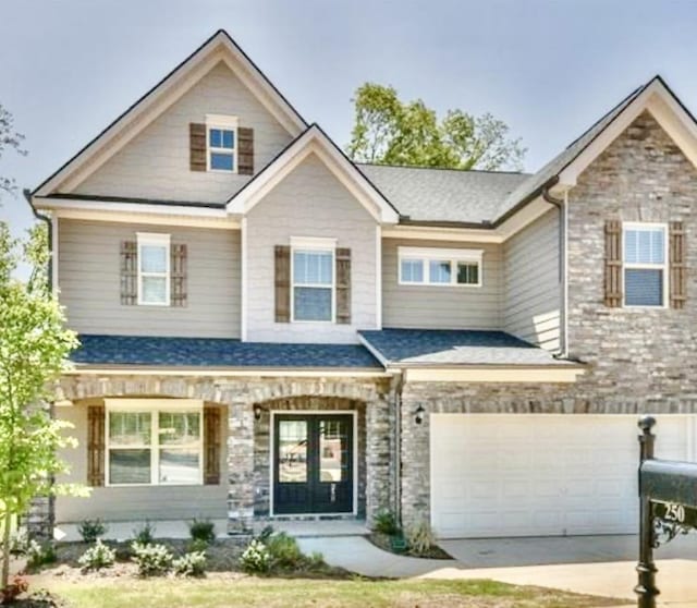 craftsman-style house featuring a garage