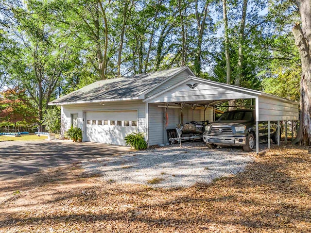 exterior space with a carport