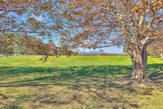 view of yard with a rural view